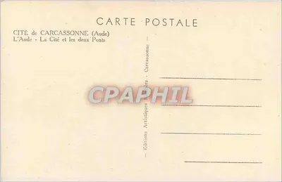 Miasto Carcassonne (Aude) — Miasto i dwa mosty — Wydawnictwo Artystyczne Roubère — Rewers