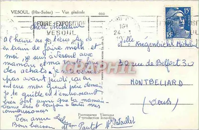 Vesoul (Haute-Saône) — Vista geral — Fotógrafo Pataillet — Verso