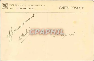 Les Invalides — wydawca Braun & Cie, nr 17 — Rewers
