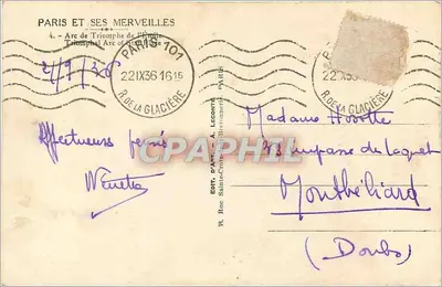 Arc de Triomphe de l'Étoile — Paryż — Wydawnictwo D'Art Sainte-Croix — Rewers