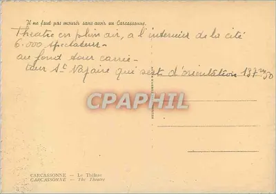 Carcassonne — Teatr — wydawca Combier n° 30 — Rewers