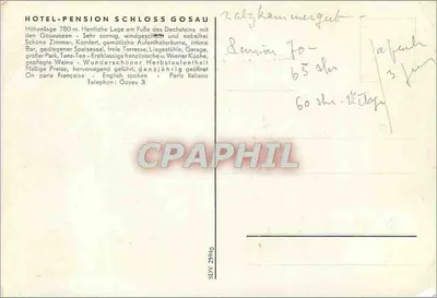 Schroffiner — Hotel-Pensjon Schloss Gosau — wydawca Schroffiner — Rewers