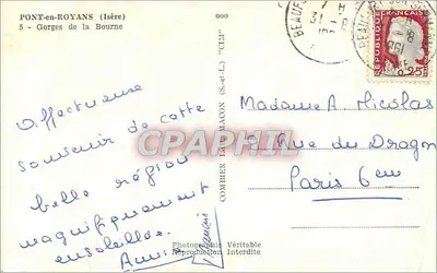 Góry Bourne — Most-en-Royans (Isère) — Comibier (S.-et-L.) — Rewers