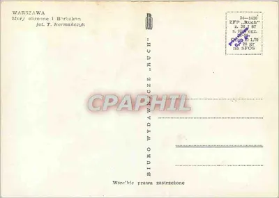 Warszawa — Mury obronne i B erbakan — wydawca Biuro Wydawnicze „Ruch” — Rewers