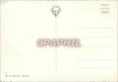 Naples - Panorama — widok z lotu ptaka portu i Wulkanu — Wyd. M. Spinelli, nr 52 — Rewers