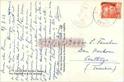 AULUS-LES-BAINS — Adège — Vista Geral e o Col de Saleix — Sté des Cartes Postales APA — n°41 — Verso