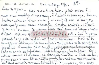 Roe — Cervo — Beaurenberg — editor Frédolieder, n° 96006 — Verso