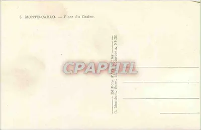 Monte-Carlo — Plac Kasyna — Éditions d'Art Montinet, Nice — Rewers