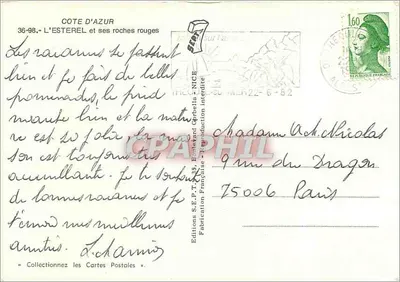 L'Estérel — Roches rouges — Edições S.E.P.T.33, Nice — Verso