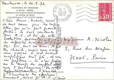 Castelo de Biron — Haute-Vienne — editor IRIS — Verso