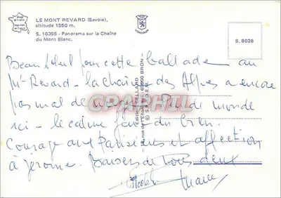 Koło Mont-Blanca widziane z Revard — La Gaillarde — Wydawnictwo S.P.A.D.E.M. nr S.8026 — Rewers