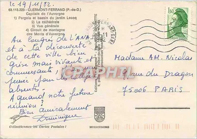 Clermont-Ferrand — panoramische uitzicht en tuinen — Uitgaven MEXICHROME — Achterkant