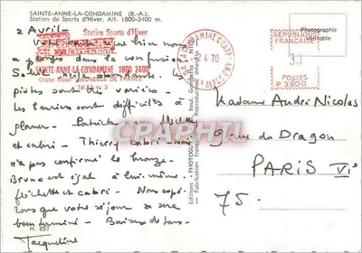 Sainte-Anne-la-Condamine — Stacja narciarska — Wydawnictwa Wiedeńskie Francji — Rewers