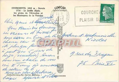 Courchevel 1850 m - Savoie — O Jardim Alpino e as Montanhas da Vanoise — editor IRIS — Verso