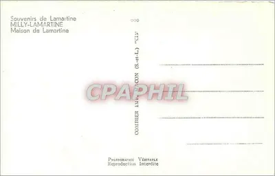 Milly-Lamartine — Casa de Lamartine — Editor Comibier, n° 000 — Verso