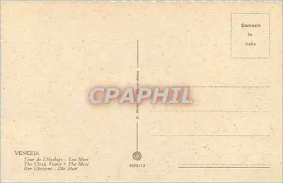 Torre dell'Orologio - I Mori — Wenecja — wydawca A. Sovetti, Rzym, nr 4590-13 — Rewers