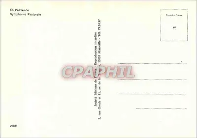 Kościół wiejski — stado owiec — Wydawnictwo Éditions de France, nr 22841 — Rewers