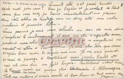 Castello di Zabern — Vista dai giardini — Verlag J. M. Schubert — Verso