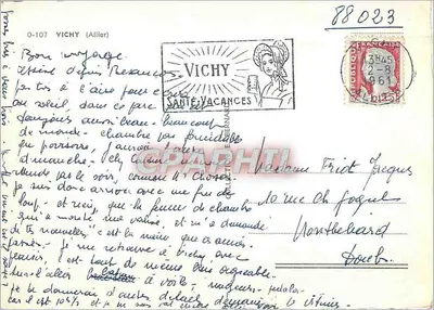 Vichy — Poema de Émilie Bernard — n° O-107 — Reverso