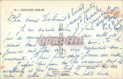 Rybak i kobieta w stroju sablais — Wydawca Caby, nr 18 — Rewers