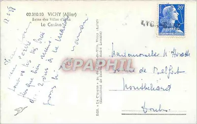 Stacja Vichy — Cigogne — Wyd. Cigogne — Rewers