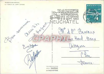 Neuchâtel — Mistrzostwa Świata Seniorów — Wydawnictwo R. Jeanneret — Rewers