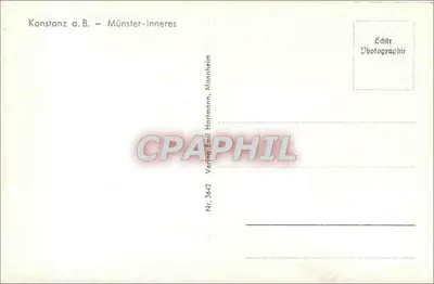 Konstanz a.B. — Münster-Innernes — Editor Photographie, Nr. 3642 — Verso