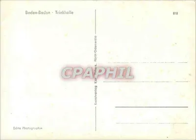 Baden-Baden - Trinkhalle — editor Kunstverlag Karl Peters, Fürt-Odenwald, n° 818 — Verso