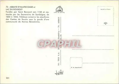 Abpia Hautecombe i Jezioro Bourget — wydawca TÉLÉ, n° 231 — Rewers