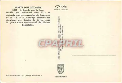 Abbaye d'Haute-combe — widok z jeziora — wydawca IRIS, nr 2283 — Rewers