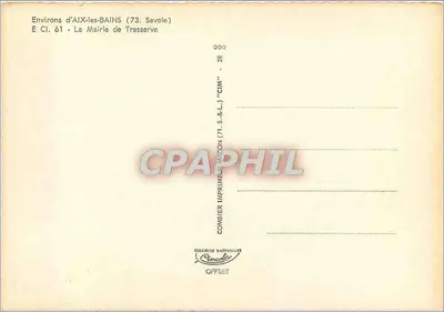 Prefeitura de Tresserve — Próximo de Aix-les-Bains (73, Saboia) — Combier Imprimeur — Verso