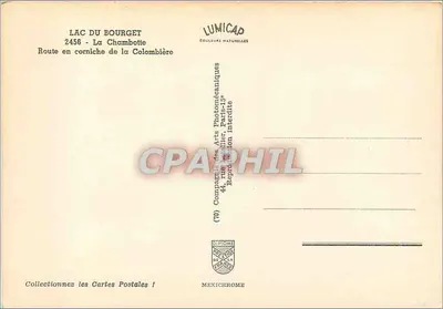 Lago do Bourget — Estrada em corniça da Colombière — LUMICAP — Verso