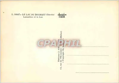 Lago do Bourget — Estátua de Lamartine — Edições J. Cellard — Verso