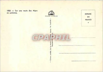Estrada das Alpes — Outono — Éditions Couleurs Naturelles, n°1003 — Verso
