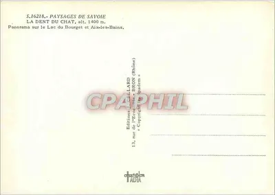 La Dent du Chat — panorama sul lago del Bourget e Aix-les-Bains — Edizioni Cellard — Verso