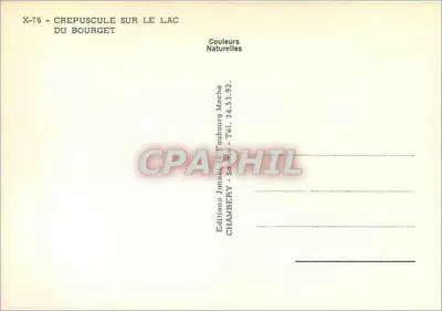 Crepúsculo sobre o lago de Bourget — X-76 — Edições Jansel & Faubourg Maché — Verso