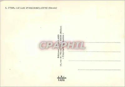 Lago de Aiguebelette — vista panorâmica e hotel — editor Editions J. Celllard — Verso