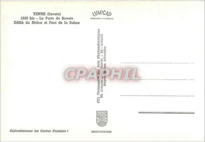 Yenne (Savoie) — Desfiladeiro do Ródano e Ponte da Balme — Lumicap — Verso