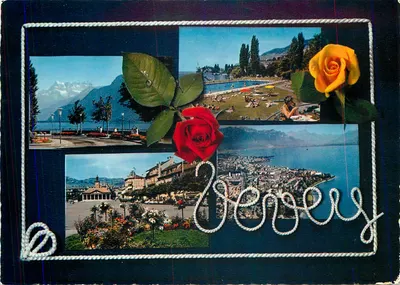 Vévey — vista panorâmica e lago — editor Jaeger, n° 1703