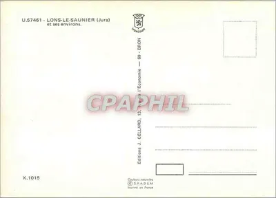 Lons-le-Saunier — Centro de Turismo — Edições J. Cellard — Verso