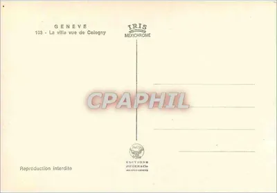Ginevra — vista di Coligny — Edizioni Jauger & Cie — Verso