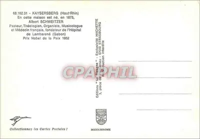 Casa Natale de Albert Schweitzer — Kaysersberg (Haut-Rhin) — Éditions Hachette — Verso