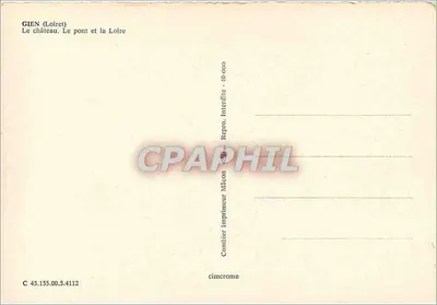 Gien — Zamek, most i Loara — Wydawca Combier — Rewers