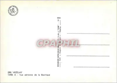 Vézelay — Vue aérienne de la Basilique — Imprimeur Combier — Rewers