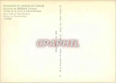 Wąwóz rzeki Cure w Pierre-Perthuis — Okolice Vézelay (Yonne) — Karta pocztowa z serii 'Kolory i światło Francji' nr 10/9825 — Rewers