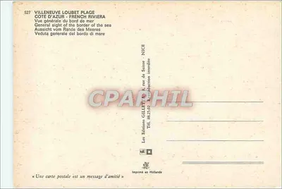 Villeneuve-Loubet-Plage — algemene uitzicht kust — Edities Gillet, Nizza — Achterkant