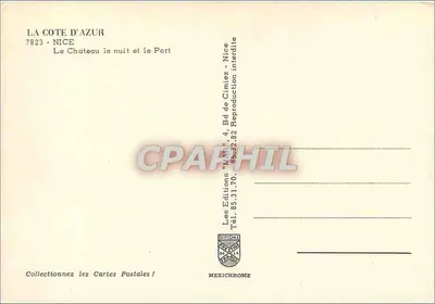 Zamek i port w Nicei — La Côte d'Azur — Éditions Diplôme — Rewers