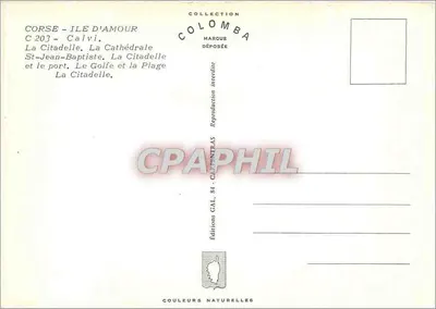 Calvi — widok panoramiczny — Wydawnictwo Couleurs Naturelles, seria C 203 — Rewers
