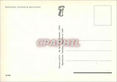 Juan-les-Pins — panoramische weergave van de strand, haven en gebouwen — Edities S.E.P.T. - Nice — Achterkant