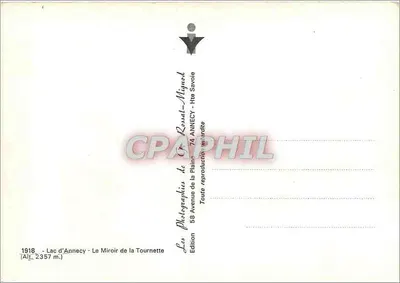 Jezioro Annecy — Odbicie Tournette — Wysokość 2357 m — Fotografie z Płaskowyżu, Annecy — Rewers